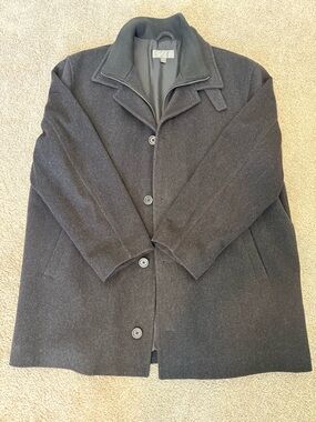 Daniel Cremieux Men's Black Wool Pea Coat